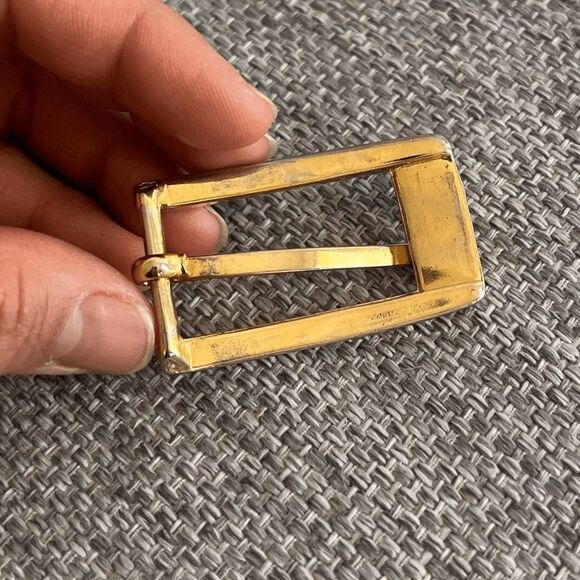 vtg craft set of 2 belt buckles‎ goldtone silvertone skinny belt supply - Picture 5 of 8